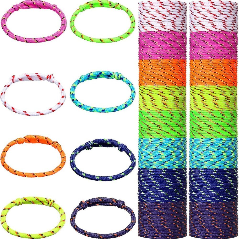 168 Pcs Friendship Bracelets Rope in 8 Assorted Colors Adjustable Bracelets for